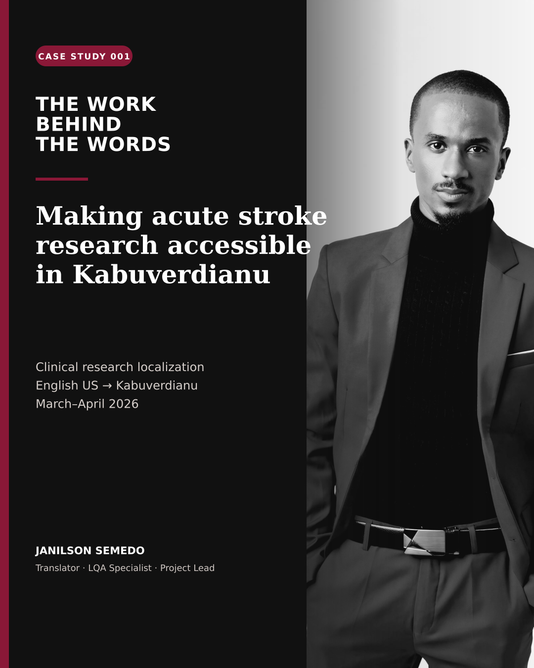 Cover: Making acute stroke research accessible in Kabuverdianu.
