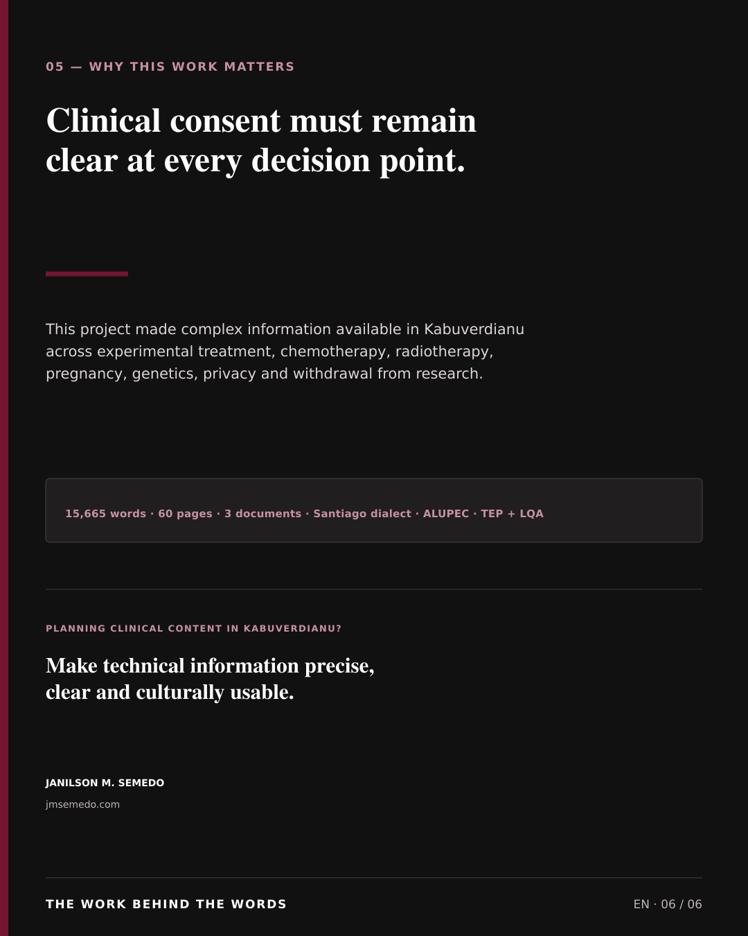Closing statement: a complete consent package delivered ahead of deadline and accepted without revisions.